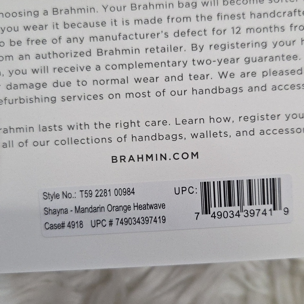 🦋🔹️Brahmin 🔹️ Shayna Crossbody Bag Mandarin Orange Heatwave Butterfly Leather - Picture 9 of 14